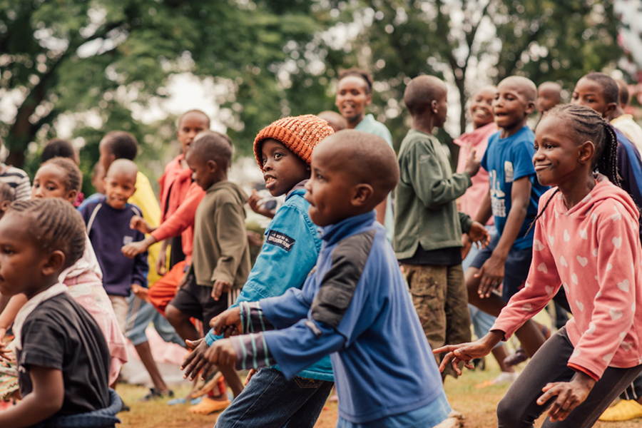 Children playing outdoors